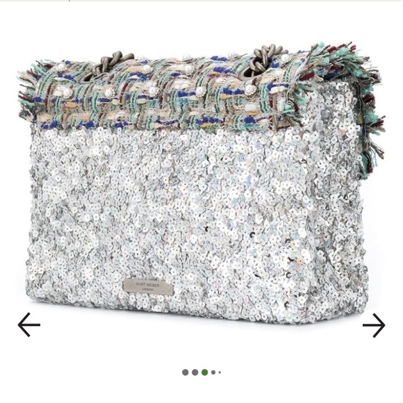 Kurt Geiger Bags Nwt Kurt Geiger Tweed Kensington Bag In Pale Blue Poshmark